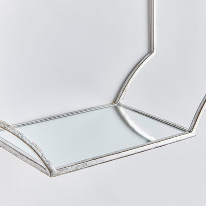 Hudson Mirrored Wall Shelves, Set of 3 - Antique Silver