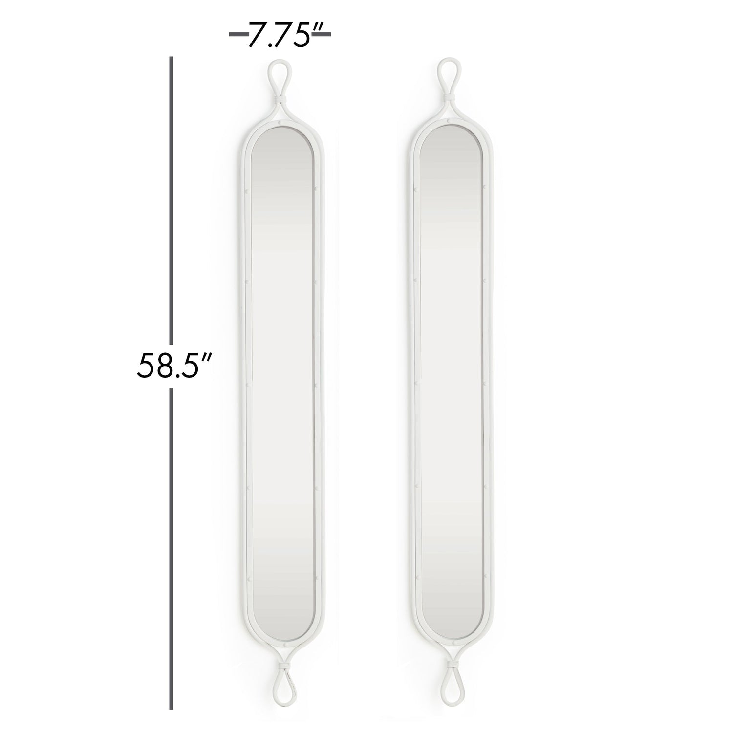 Tall Narrow Mirrors, Set of 2- White