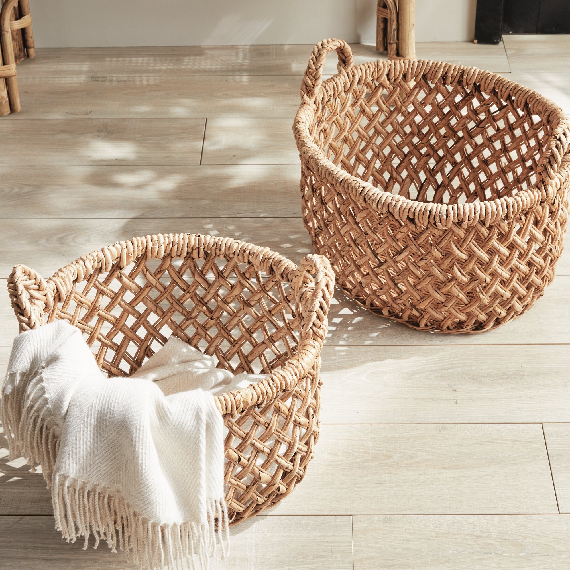 Emlyn Baskets with Handles, Set of 2