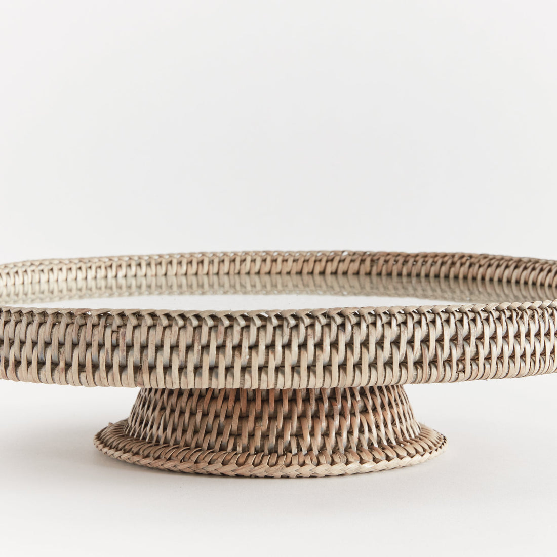 BURMA RATTAN SERVING STAND - Graywash