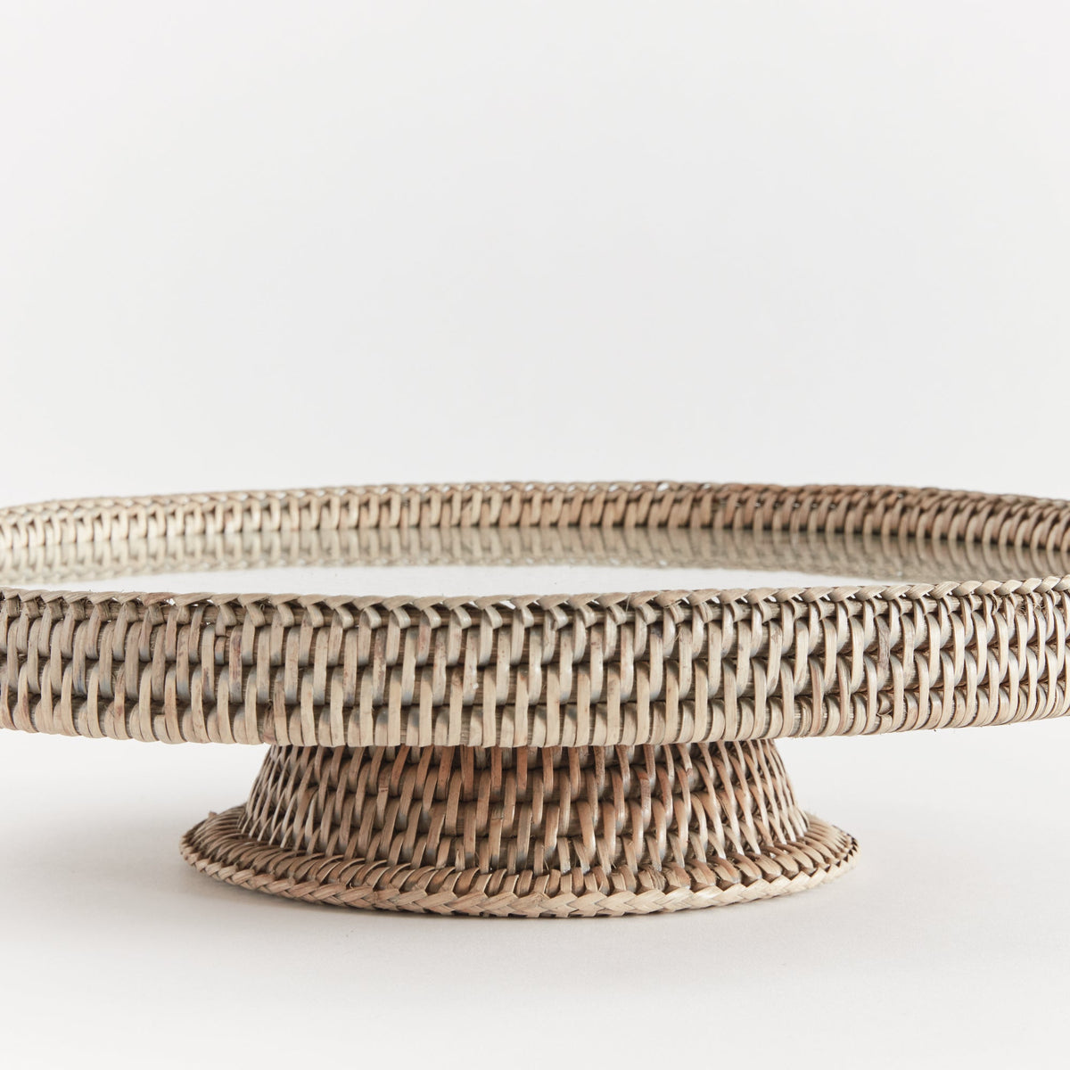 BURMA RATTAN SERVING STAND - Graywash