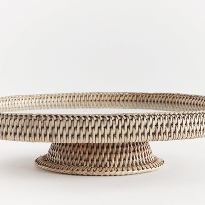BURMA RATTAN SERVING STAND - Graywash