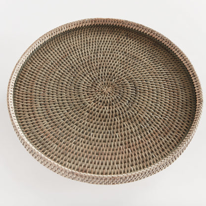 BURMA RATTAN SERVING STAND - Graywash