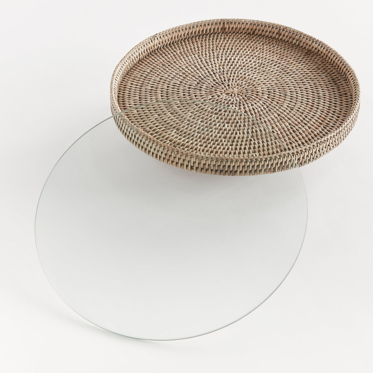 BURMA RATTAN SERVING STAND - Graywash