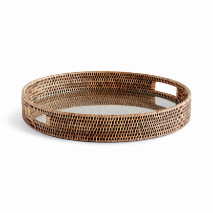 Burma Rattan Round Serving Tray Large