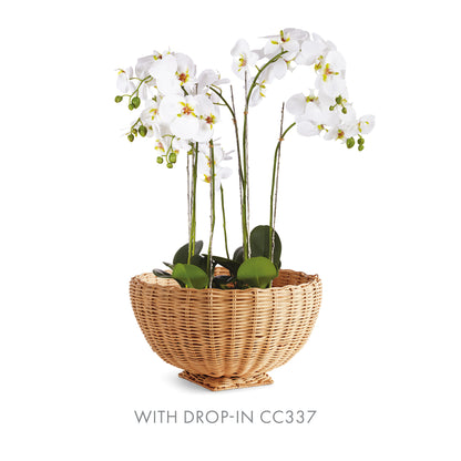 Charleston Rattan Footed Bowl Small - Tan