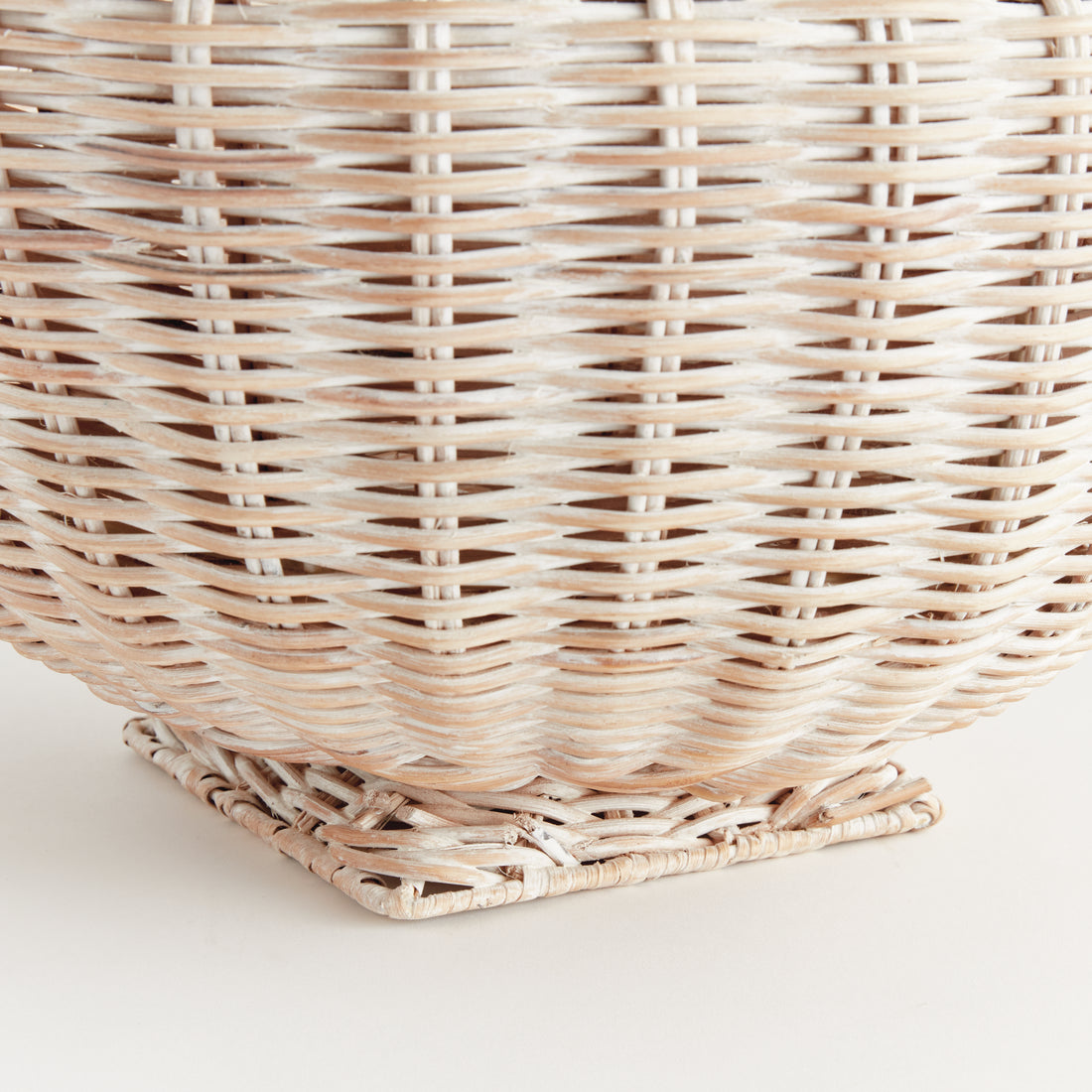 Charleston Rattan Footed Bowl Small - Whitewash