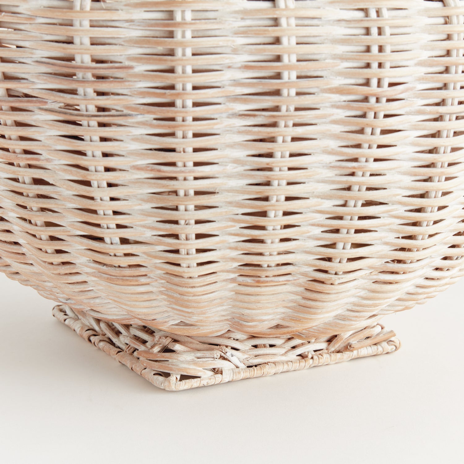 Charleston Rattan Footed Bowl Small - Whitewash