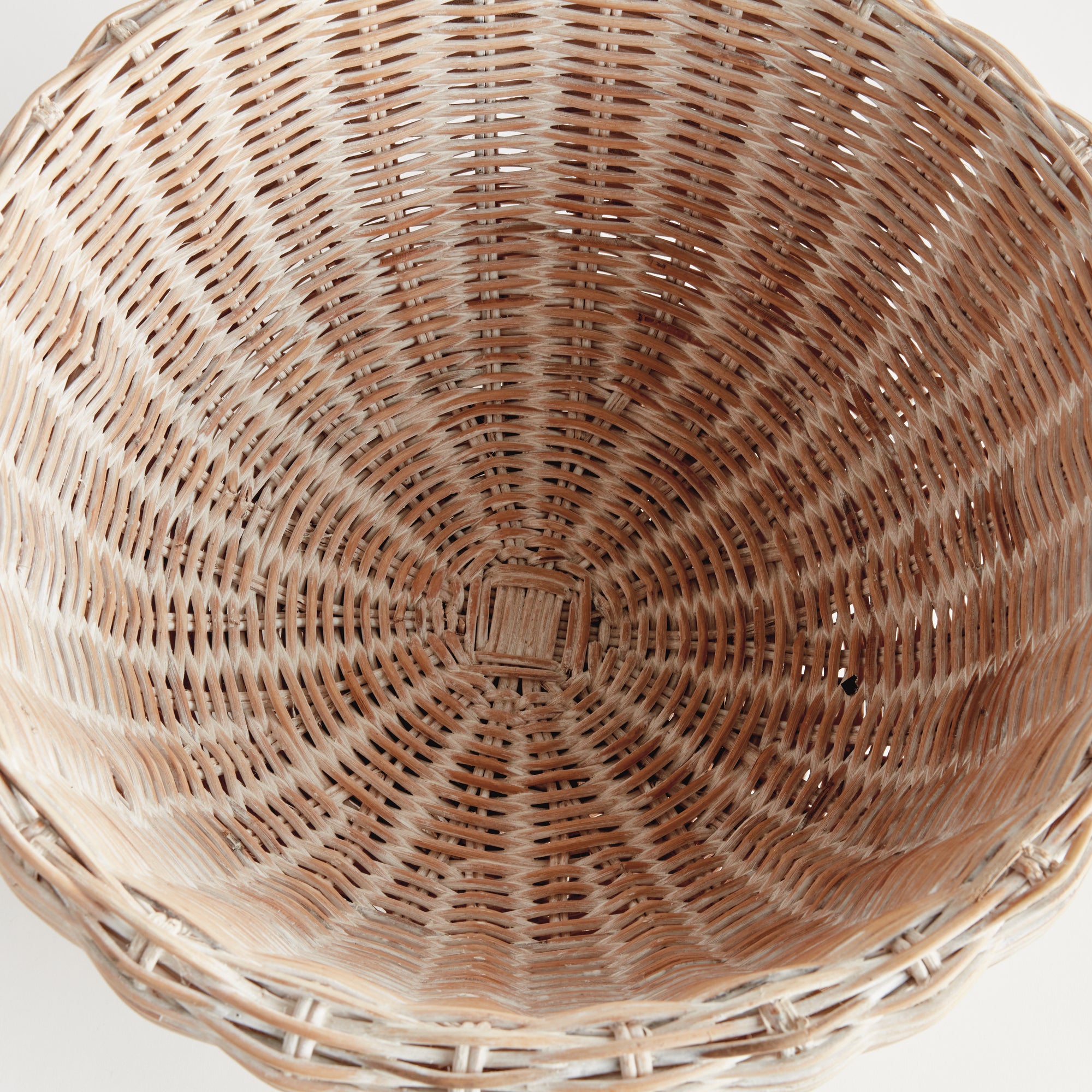 Charleston Rattan Footed Bowl Small - Whitewash