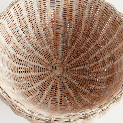 Charleston Rattan Footed Bowl Small - Whitewash