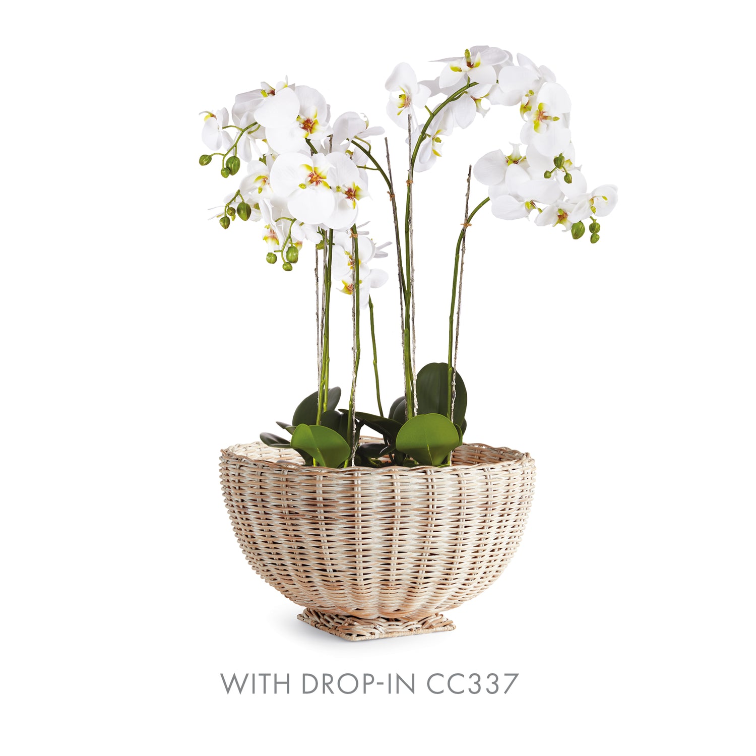 Charleston Rattan Footed Bowl Small - Whitewash