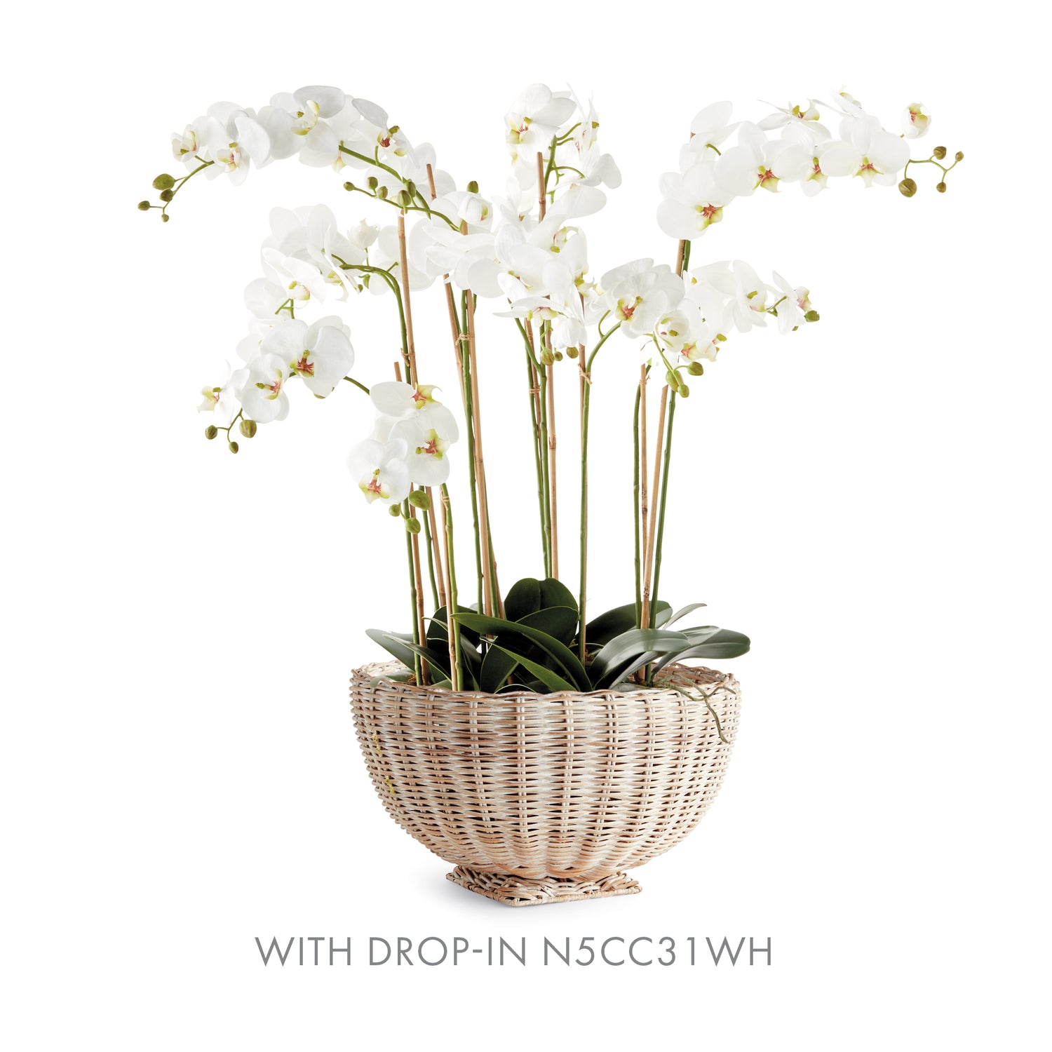 Charleston Rattan Footed Bowl Small - Whitewash