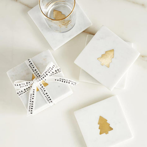 Marble Coasters - Trees - Set of 4