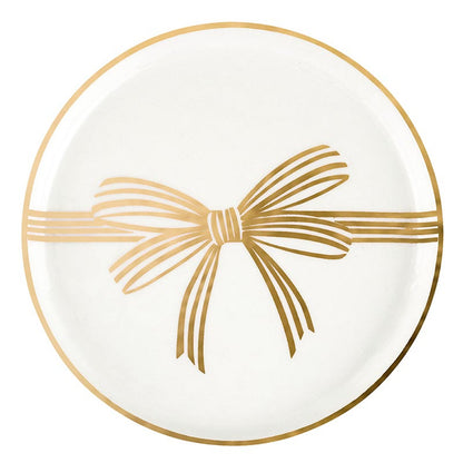 Gold Bow Appetizer Plates - Set of 4