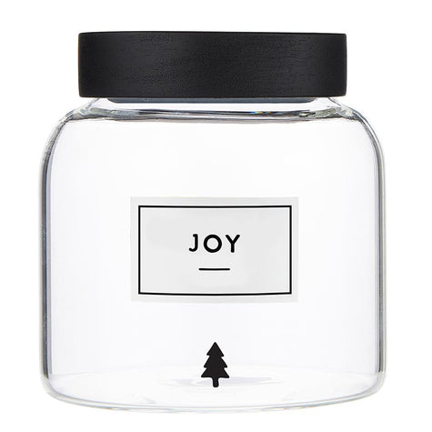 Holiday Glass Pantry Canister - Joy - 42oz