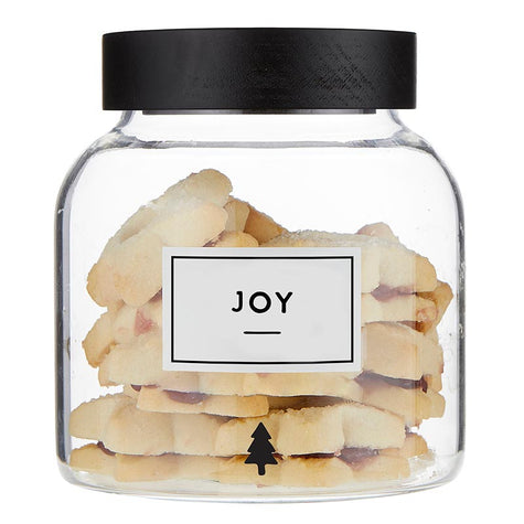 Holiday Glass Pantry Canister - Joy - 42oz