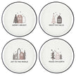 Holiday Appetizer Plates - Merry + Bright - Set of 4