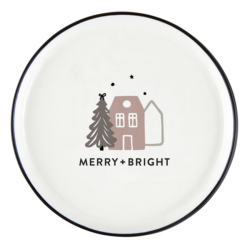 Holiday Appetizer Plates - Merry + Bright - Set of 4