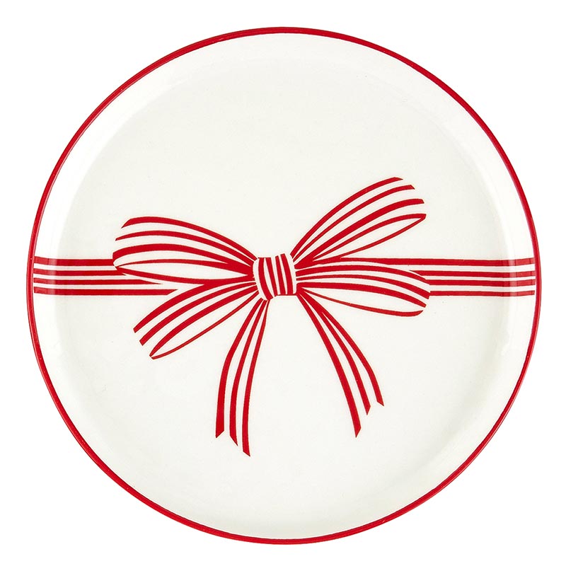 Red Bow Appetizer Plates - Holiday Love - Set of 4