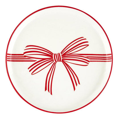 Red Bow Appetizer Plates - Holiday Love - Set of 4