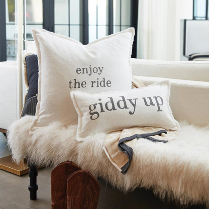 Face to Face Lumbar Pillow - Whoa/Giddy Up