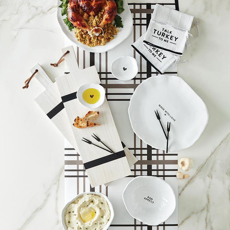 Black Stripe Charcuterie Wood Board