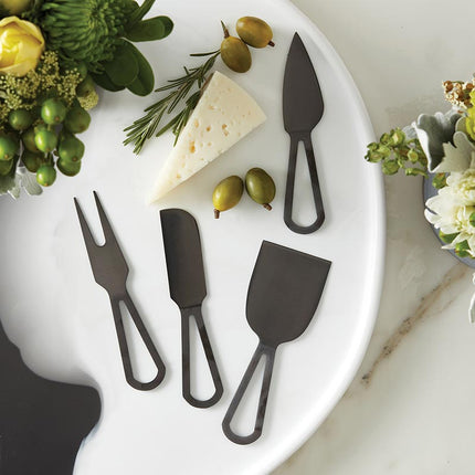 Matte Black Cheese Knives Book Box