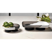 Resin Footed Oblong Tray - Charcoal & White