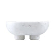 White Marble Footed Bowl - Large