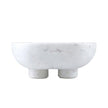White Marble Footed Bowl - Medium