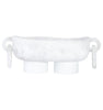 Resin Footed Oblong Bowl with Rings - White