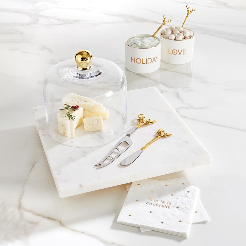 Glass Cloche with Gold Knob - Medium