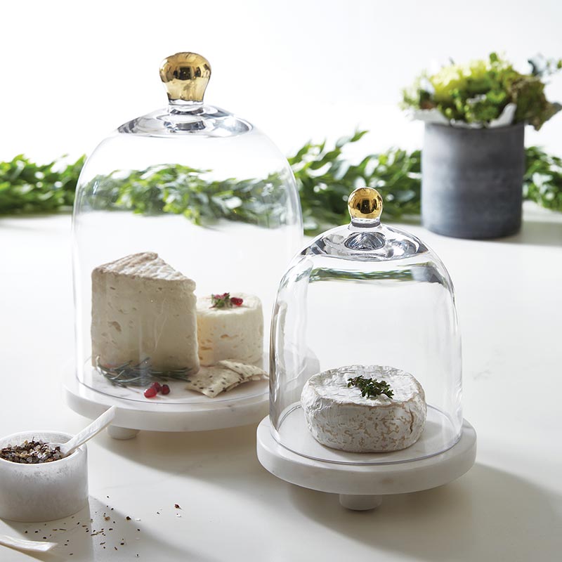 Glass Cloche with Gold Knob - Large