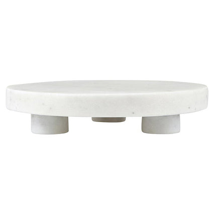 White Marble Footed Tray - 6