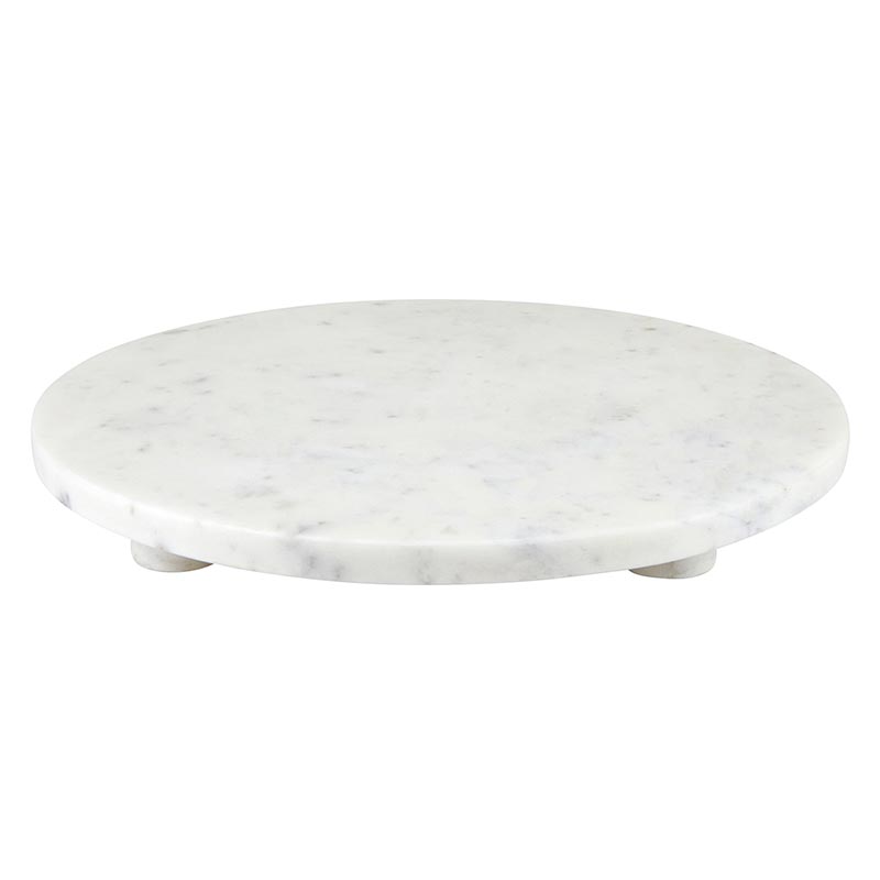 White Marble Footed Tray - 12