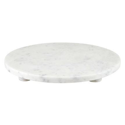 White Marble Footed Tray - 12