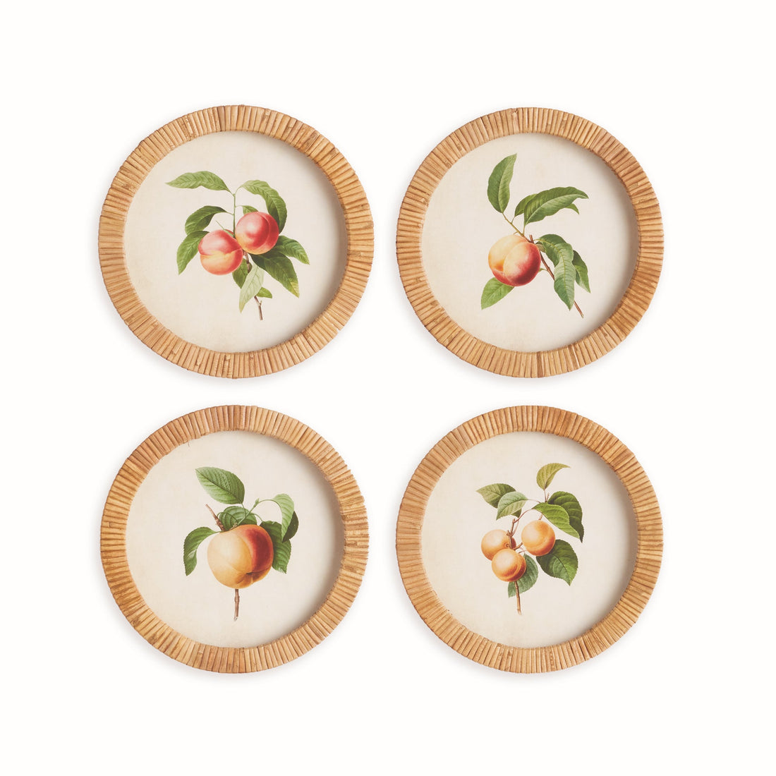 PEACH CUTTINGS ROUND PETITE PRINTS, SET OF 4