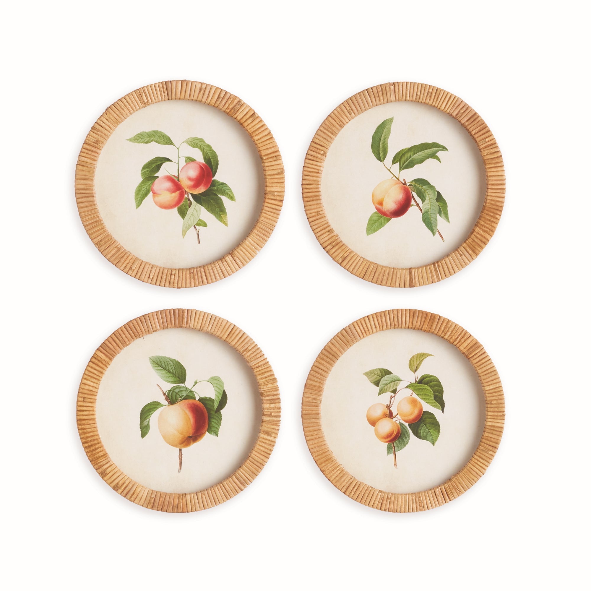 PEACH CUTTINGS ROUND PETITE PRINTS, SET OF 4