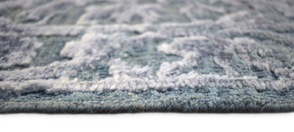 Modern Silver And Gray Hand Knotted Bamboo Silk 8x10 Area Rug