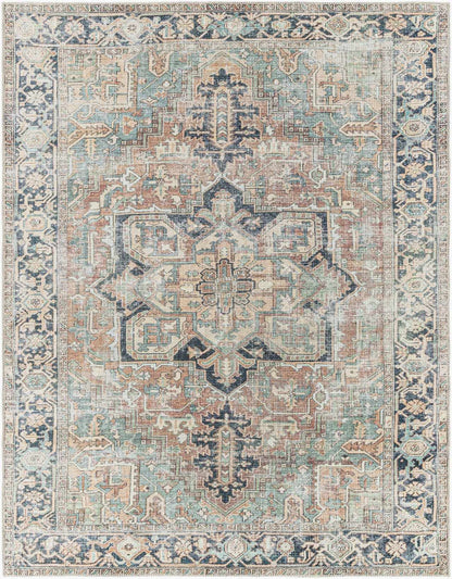 Green Nisa Tumble Dry Washable Rug