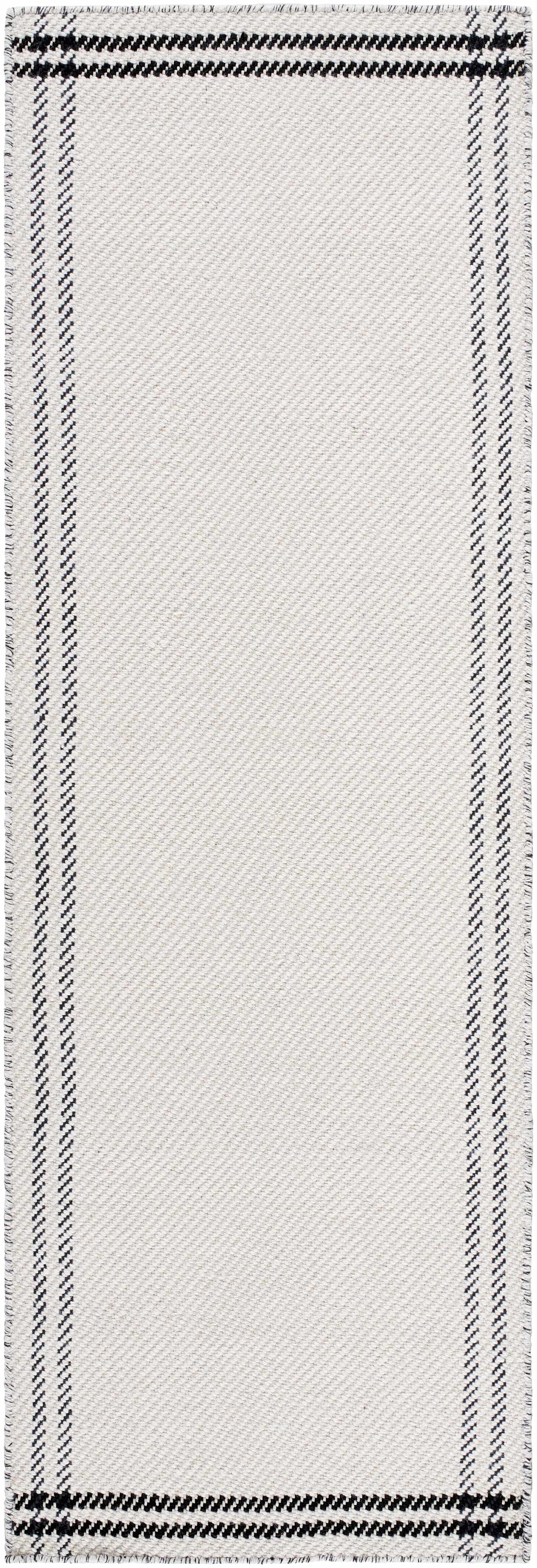 Nimue Cream &amp; Blue Bordered Area Rug - Clearance