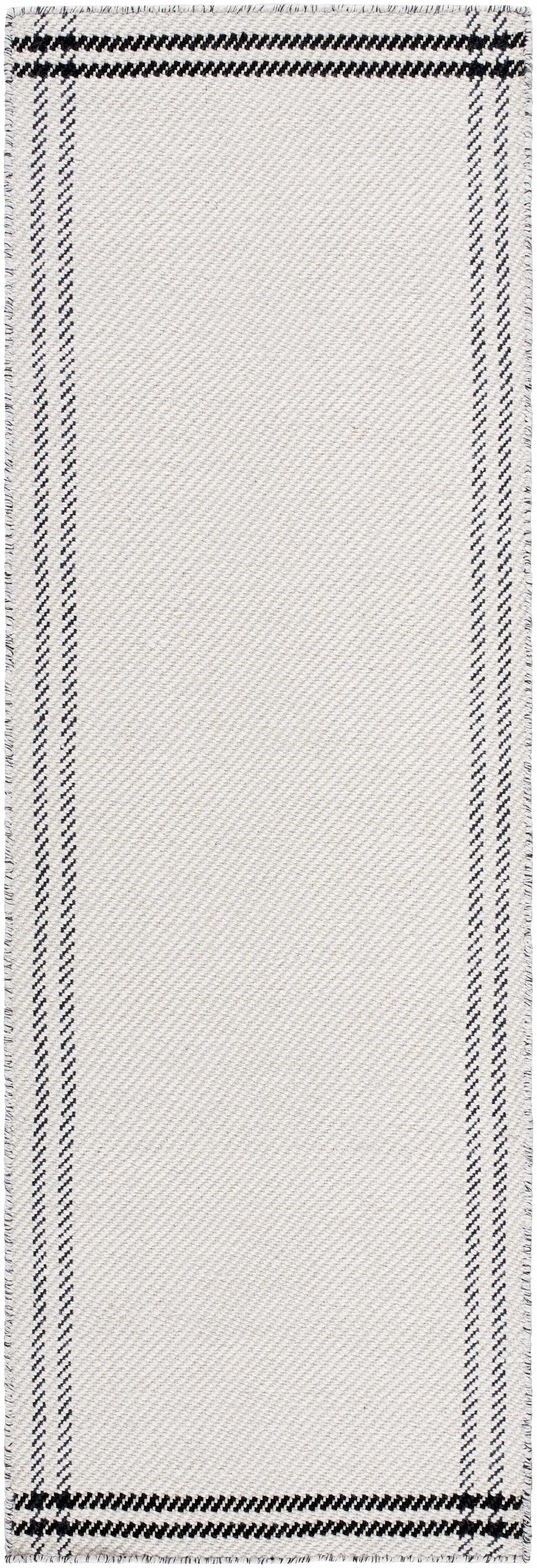 Nimue Cream &amp; Blue Bordered Area Rug - Clearance