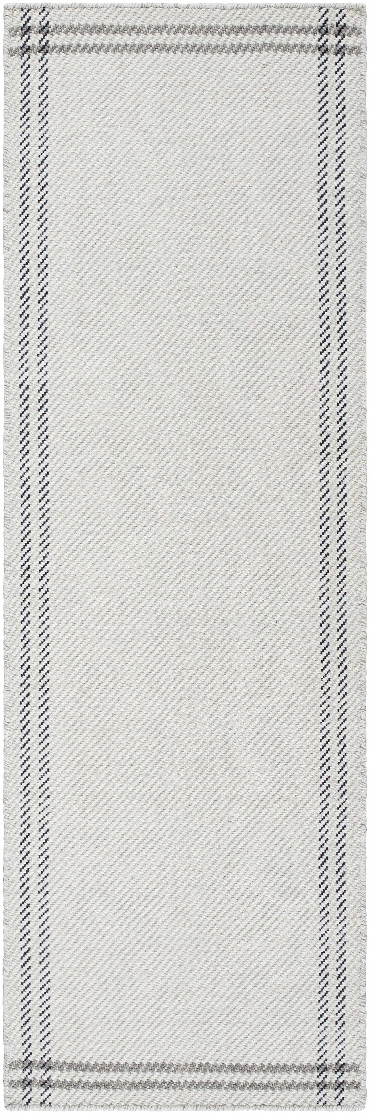 Nimue Cream &amp; Charcoal Bordered Area Rug - Clearance