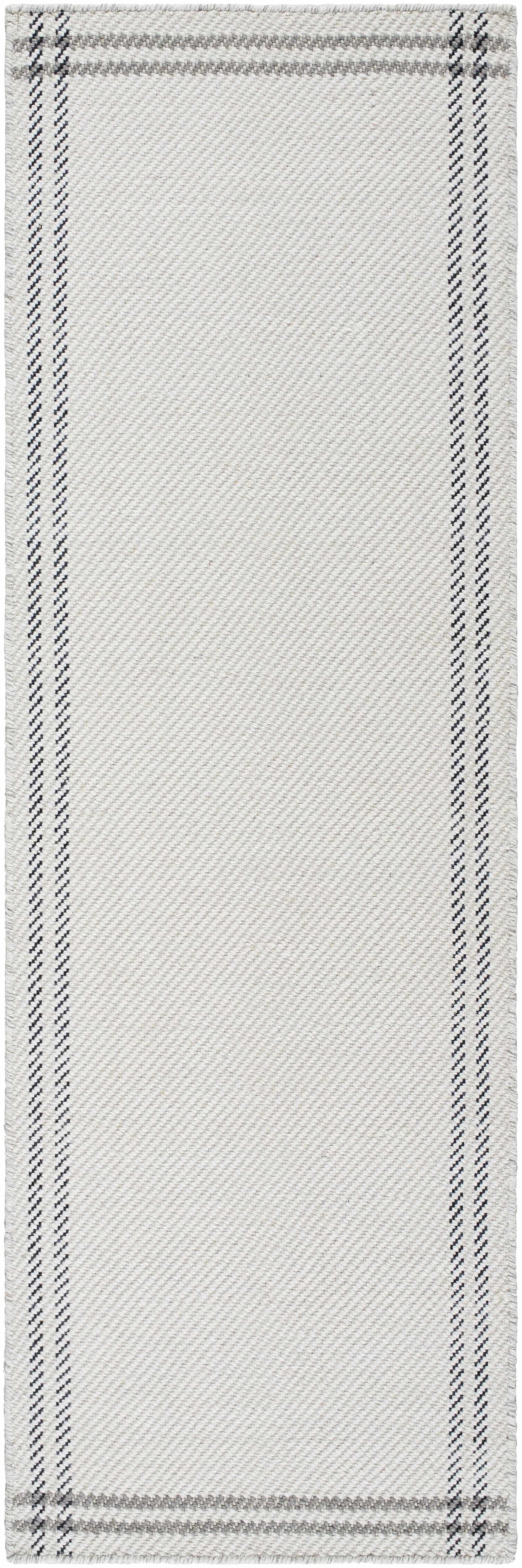 Nimue Cream &amp; Charcoal Bordered Area Rug - Clearance