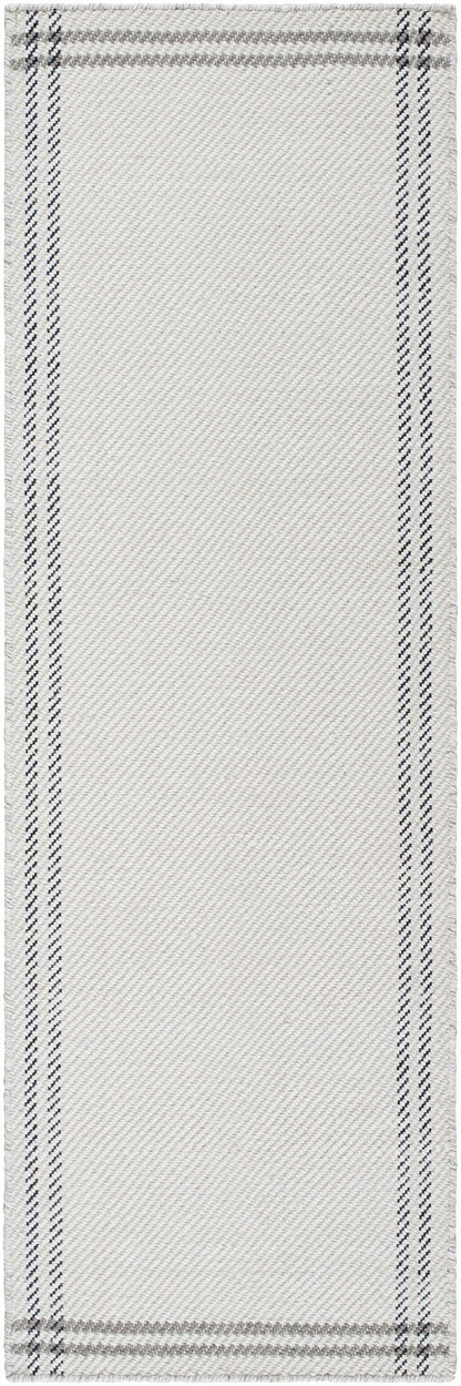Nimue Cream &amp; Charcoal Bordered Area Rug - Clearance
