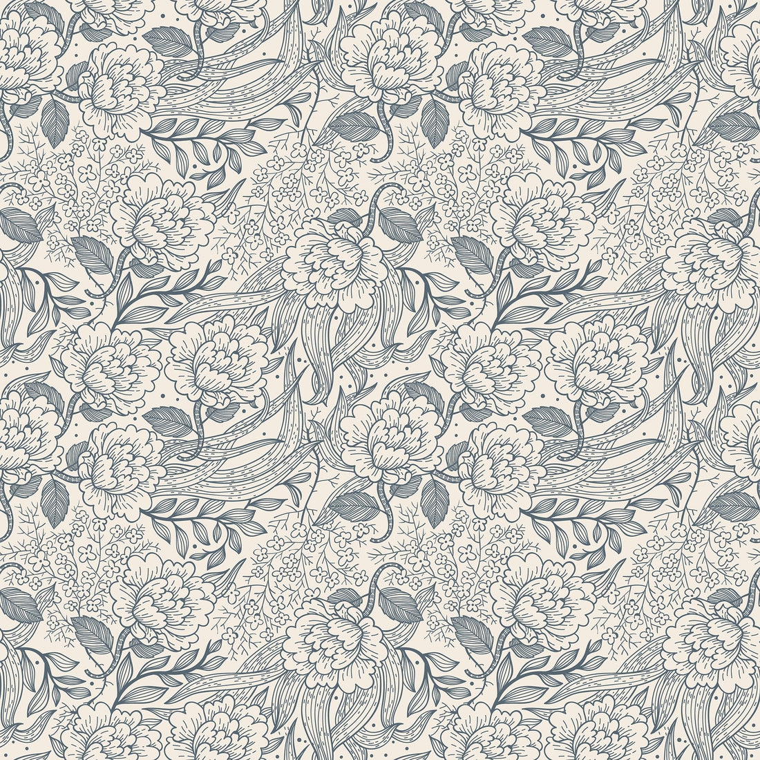 Peony in Indigo