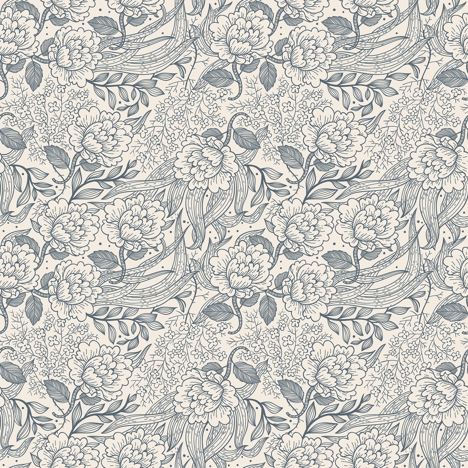 Peony in Indigo
