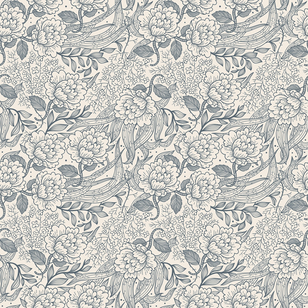 Peony in Indigo