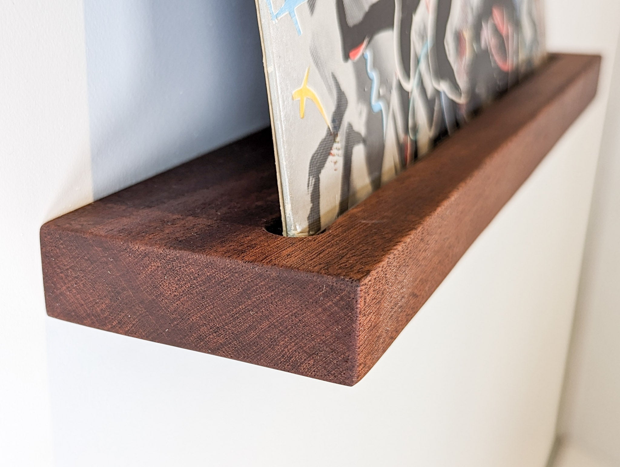 Vinyl Record Floating Shelf in Oak