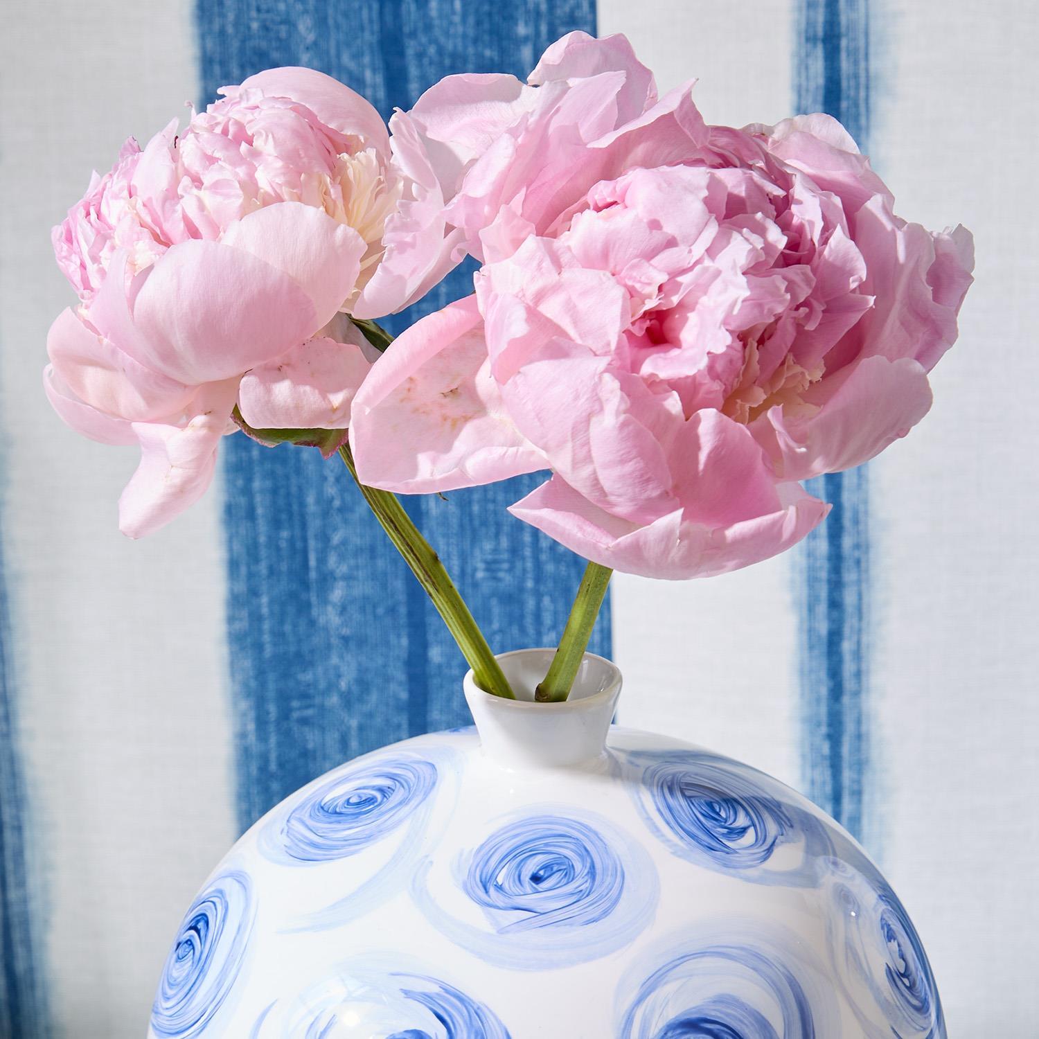 Rose Buds Set of 2 Hand-Painted Vase